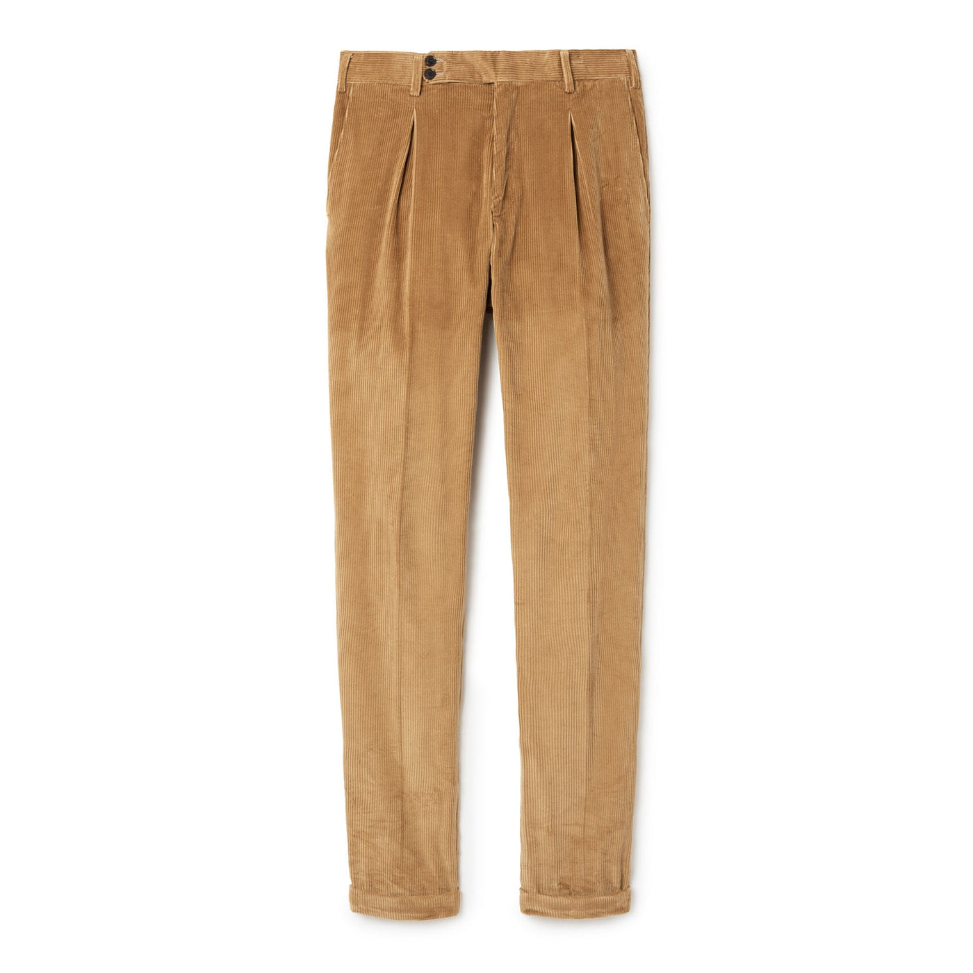 Italian Corduroy Scissor Pleat Trouser - Honey Brown