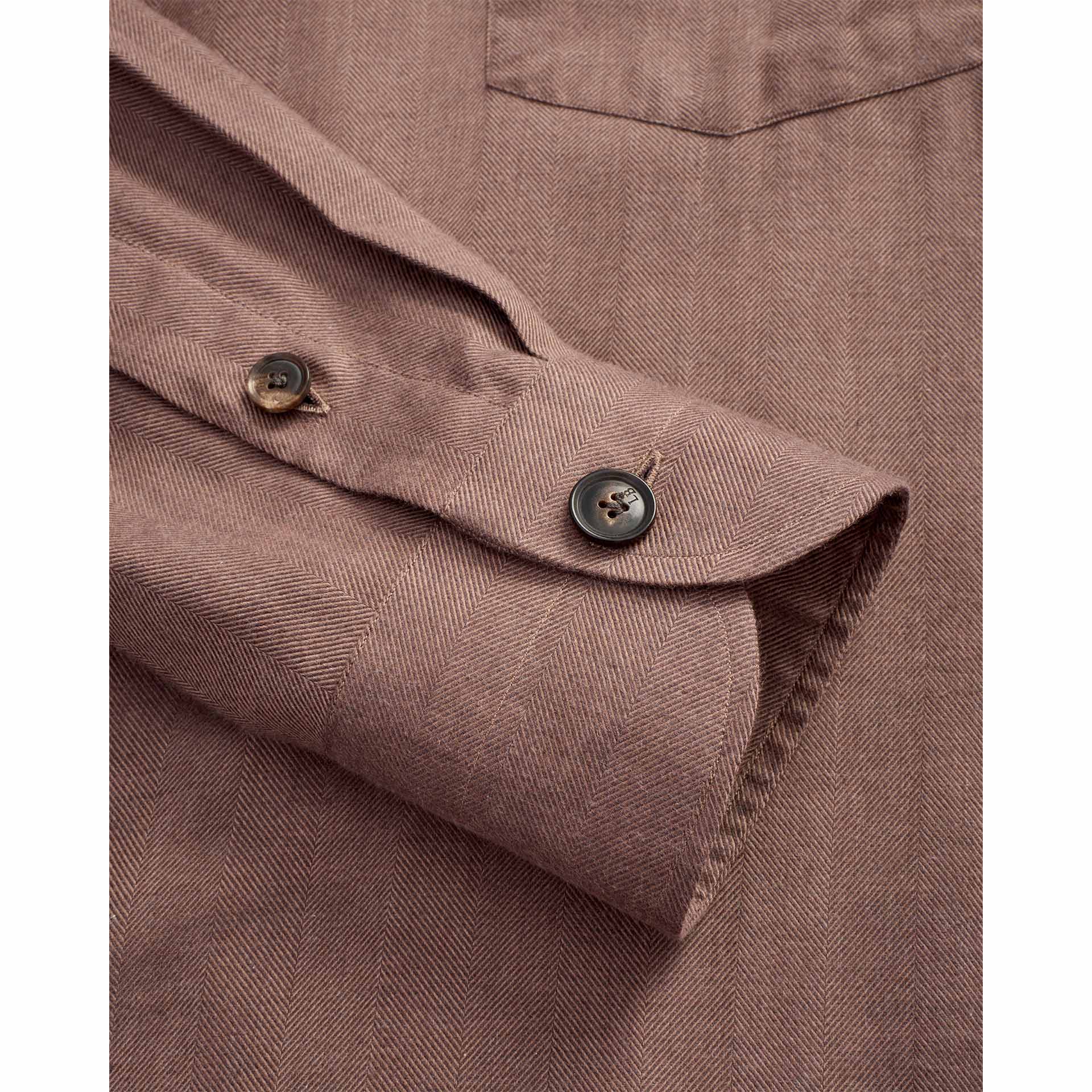 Brushed Cotton Safari Overshirt - Rust