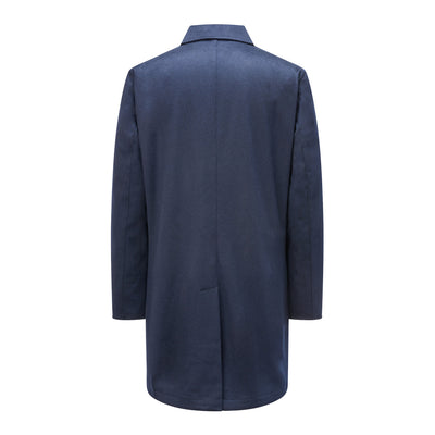 Reversible Nylon & Cashmere Topcoat – Navy