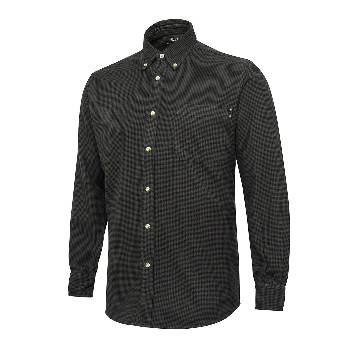 Wood Pied De Poule Shirt - Green Moss