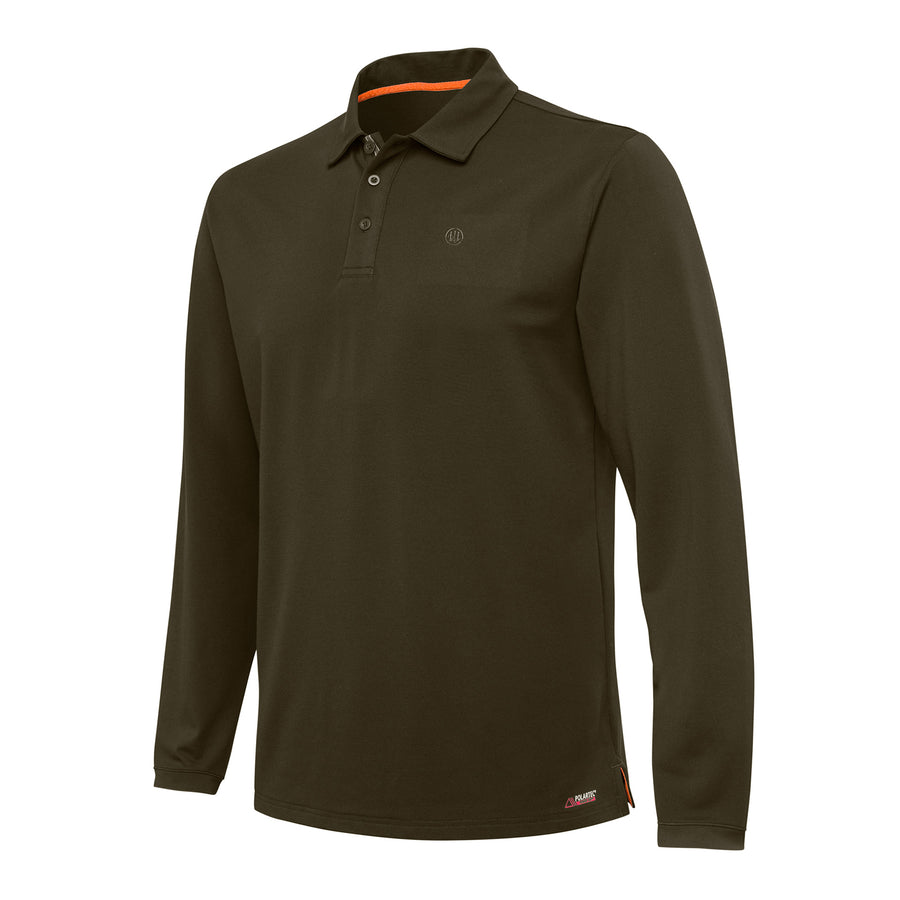 moss green polo shirt Beretta Tech Corporate Long Sleeve Polo in Green Moss for Men