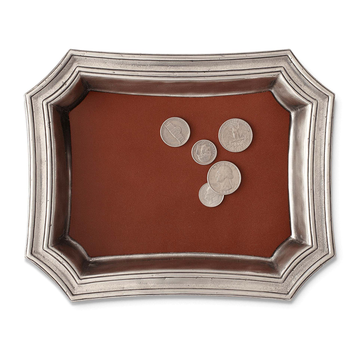 Pocket Change Tray With Leather Insert