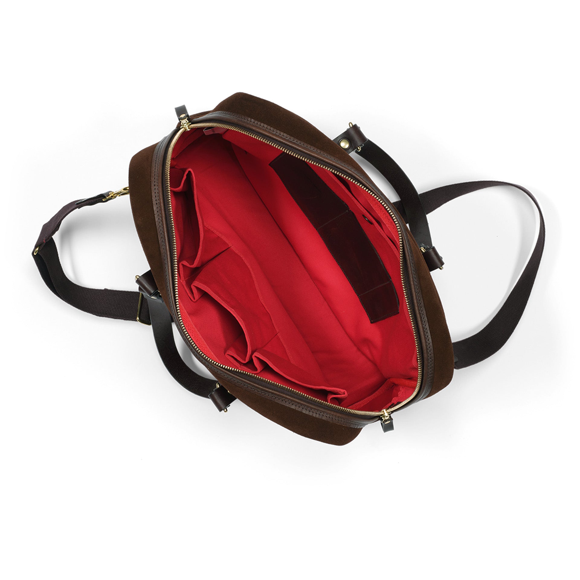 Suede Laptop Bag - Brown