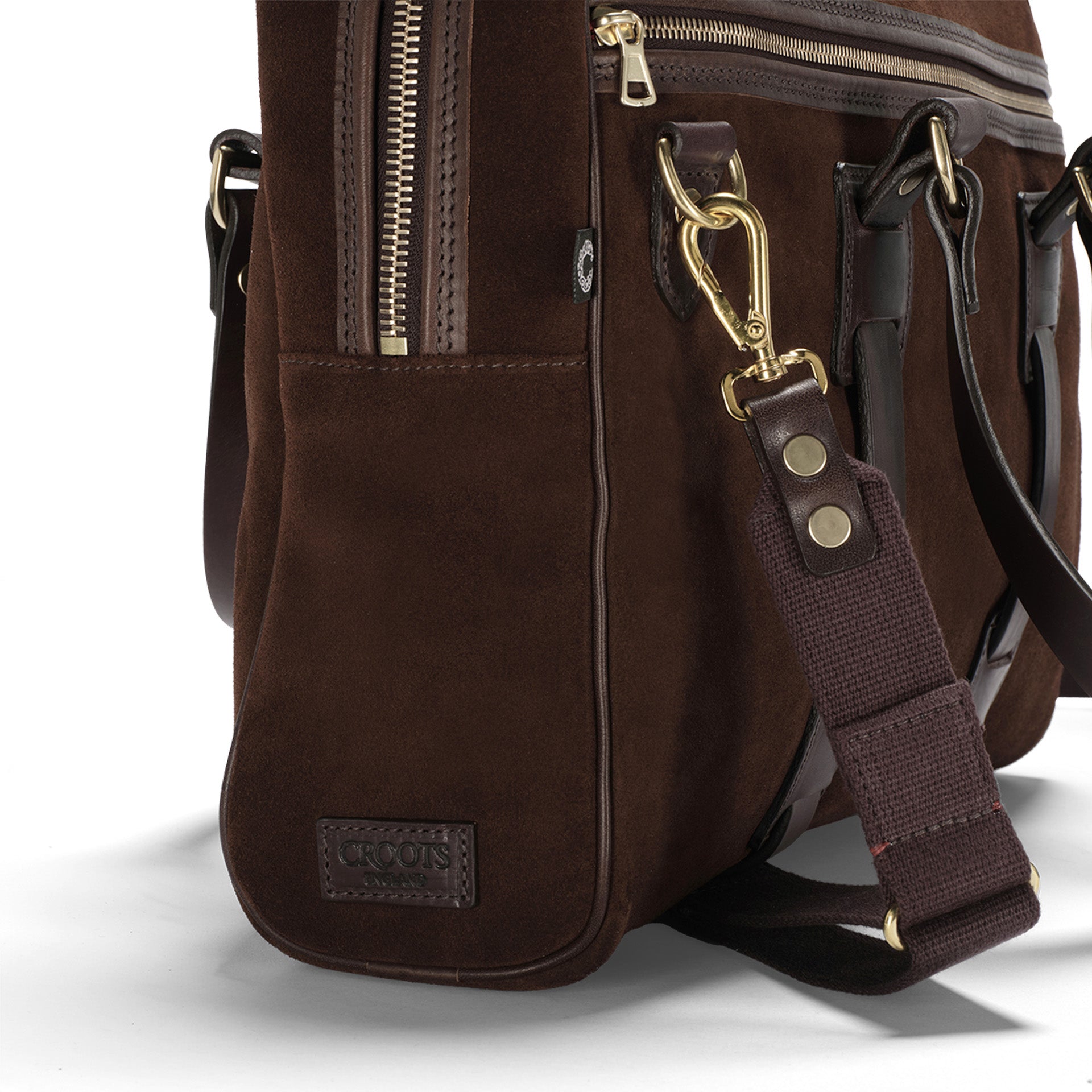 Suede Laptop Bag - Brown