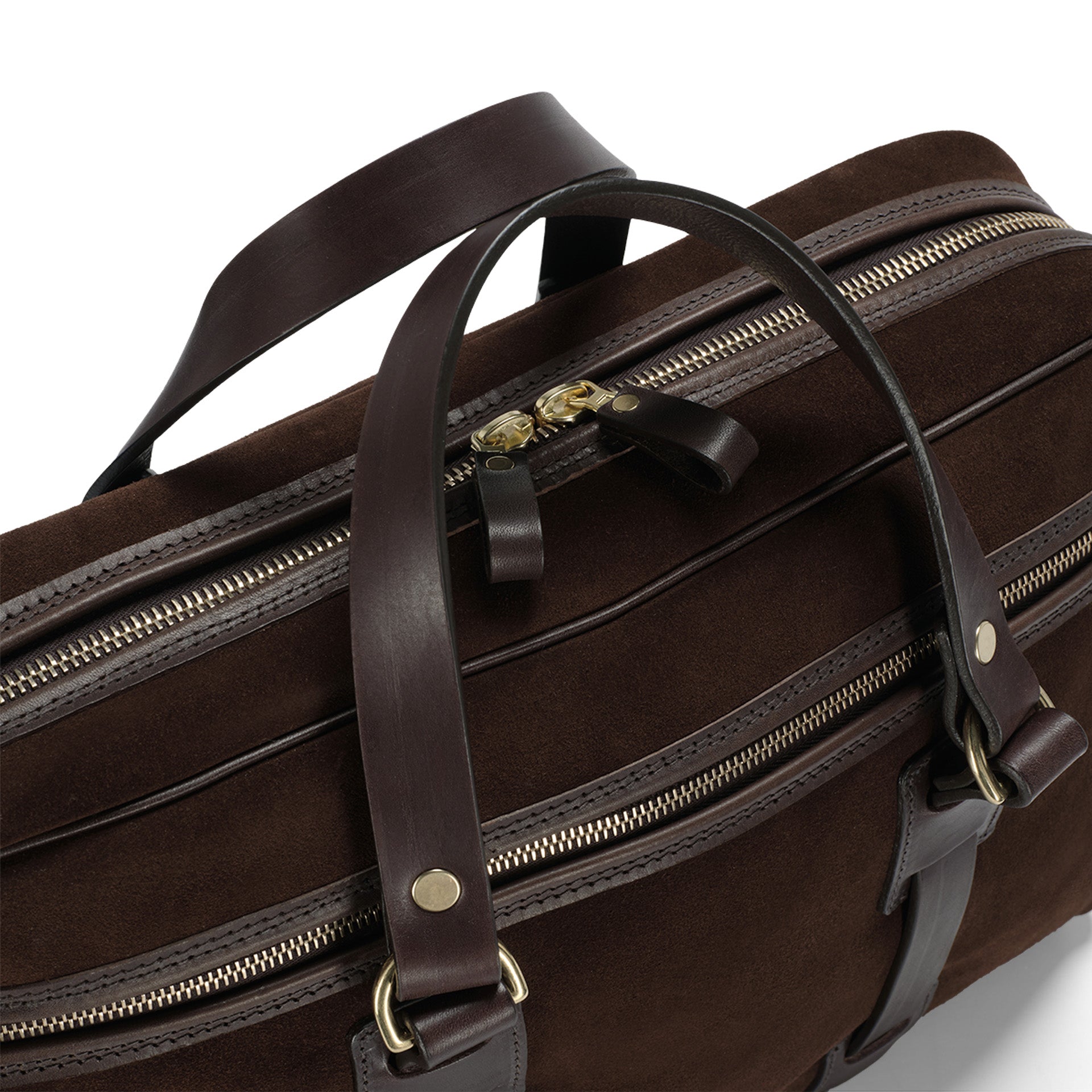 Suede Laptop Bag - Brown