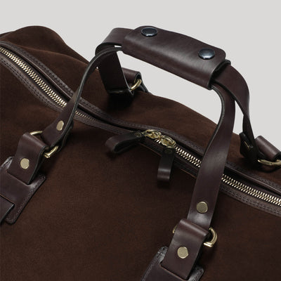Suede Laptop Bag - Brown