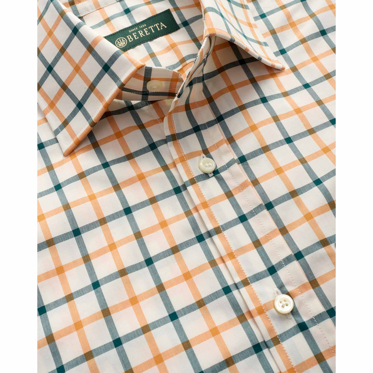 Italian Tattersall Cotton Twill Shirt - Sporting Green