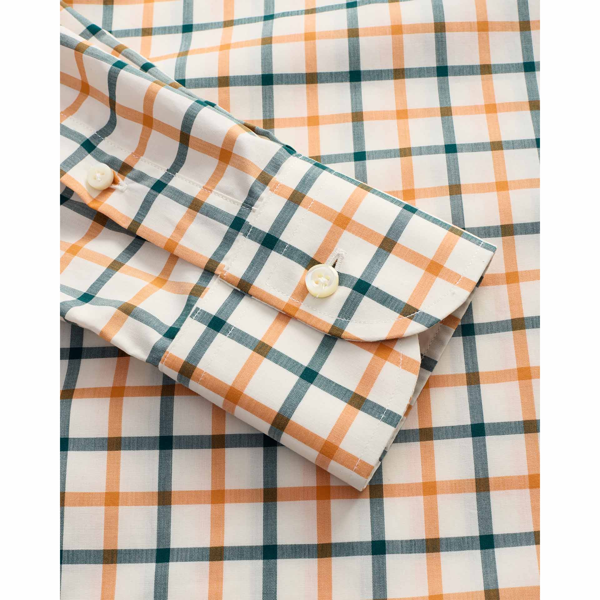 Italian Tattersall Cotton Twill Shirt - Sporting Green