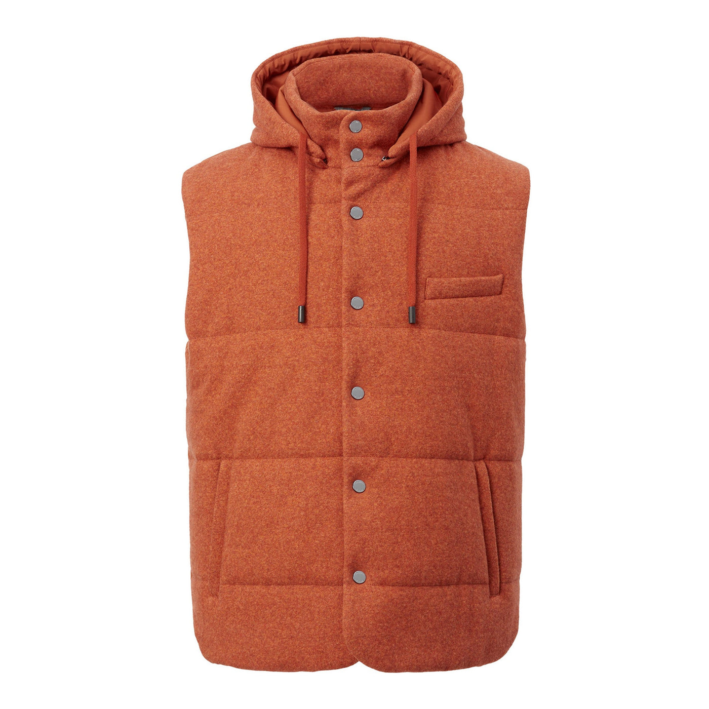 Quilted Vest with Detachable Hood - Argilla Clay