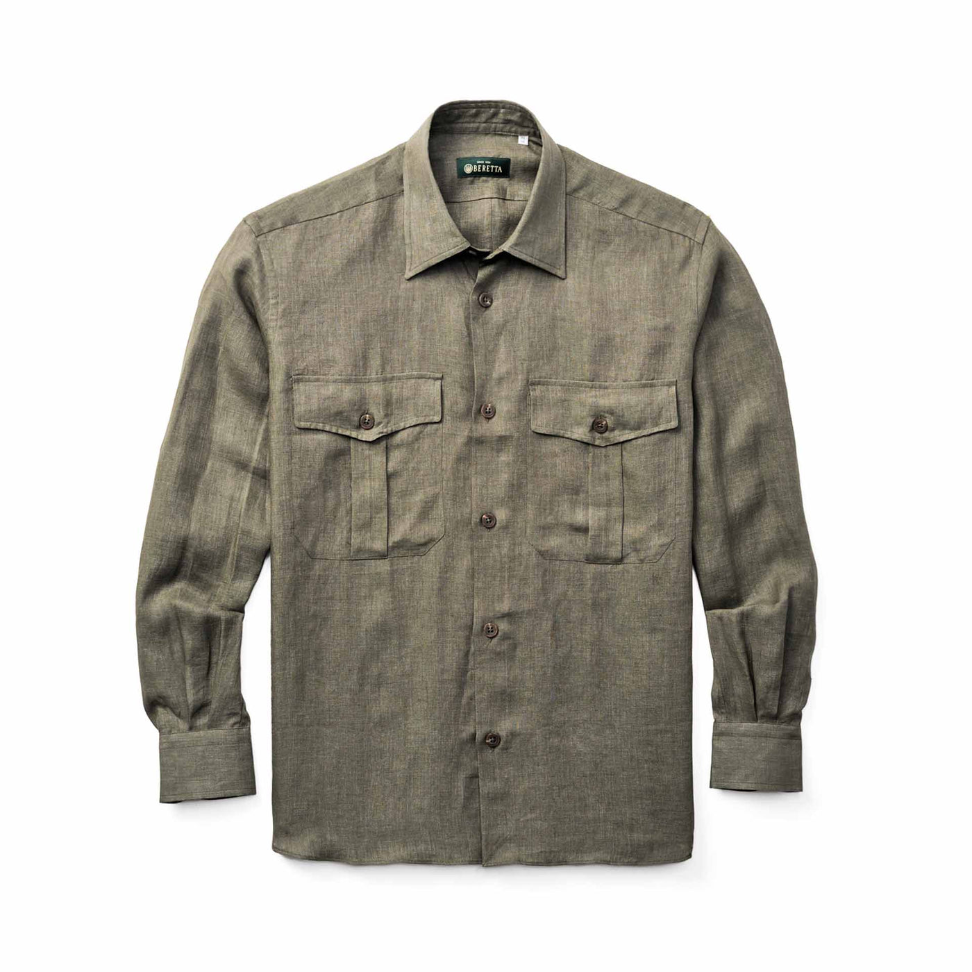 Linen Military Luc Due Shirt - Green