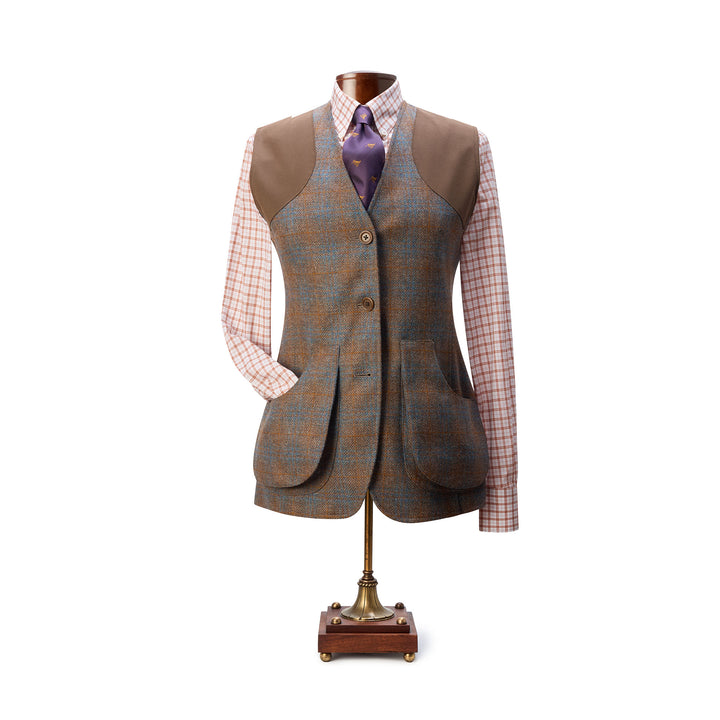 BERETTA GALLERY Women's St. James Tweed Vest - Brown & Celeste