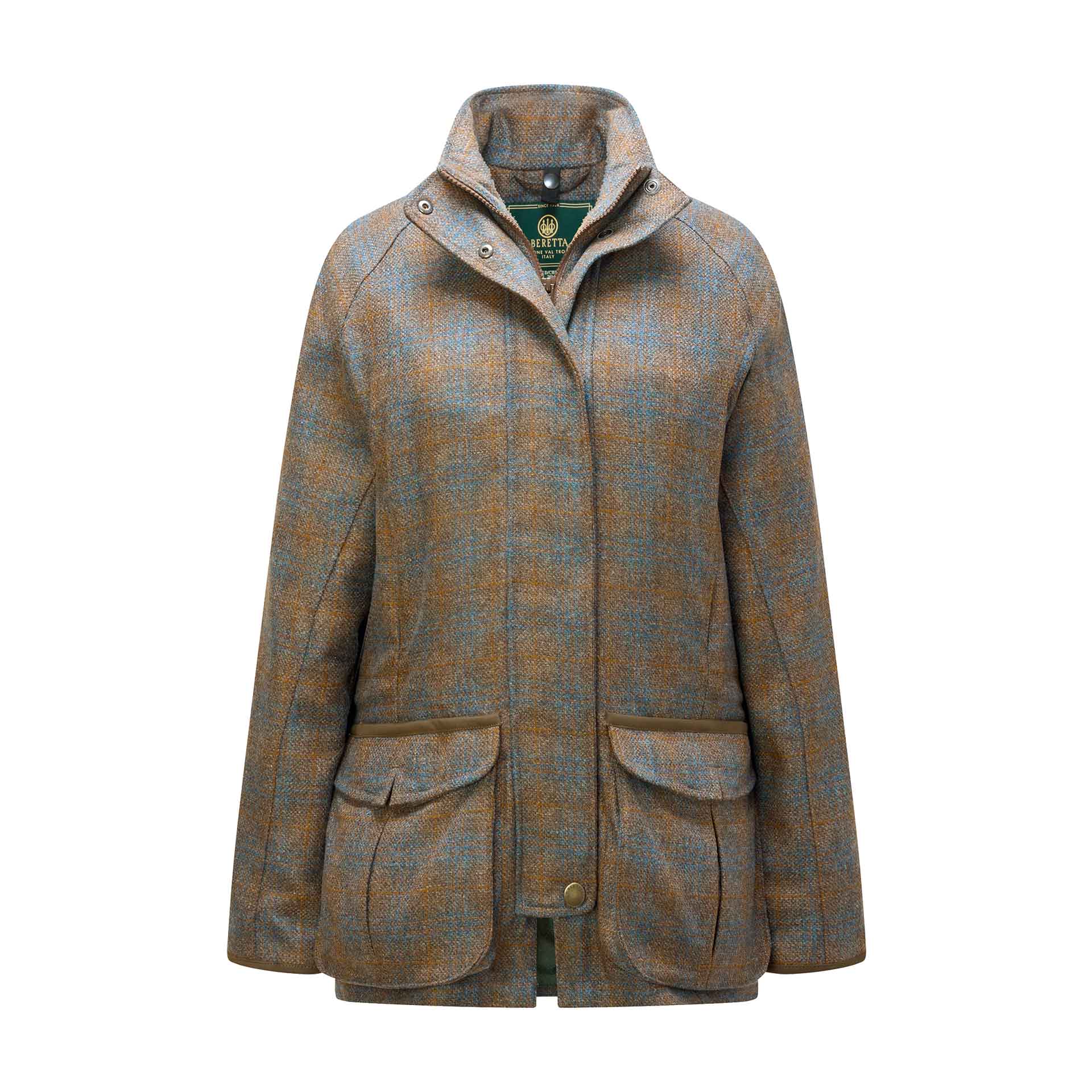 Women's St. James Tweed Coat - Brown & Celeste Check