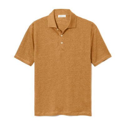 Polo Short Sleeves Linen Jersey - Terra