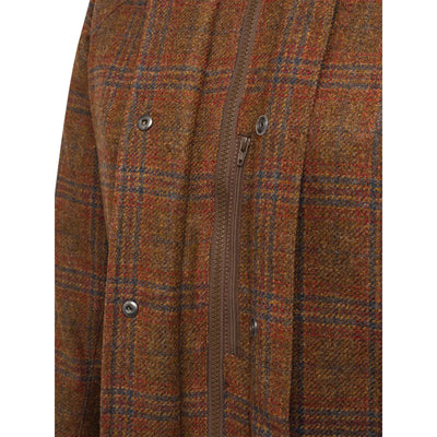 Women's St James Coat - Brown & Blue Check