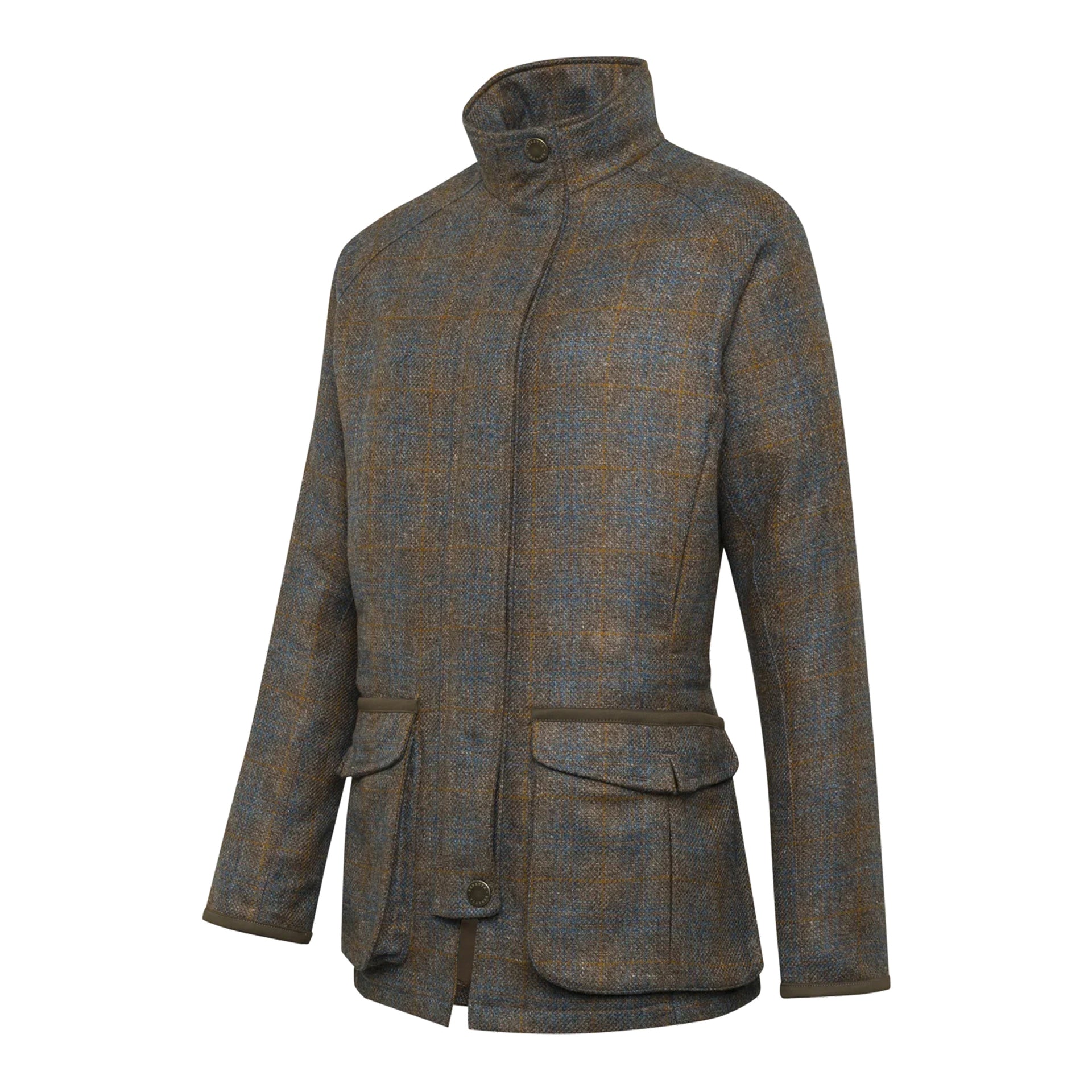 Women's St. James Tweed Coat - Brown & Celeste Check
