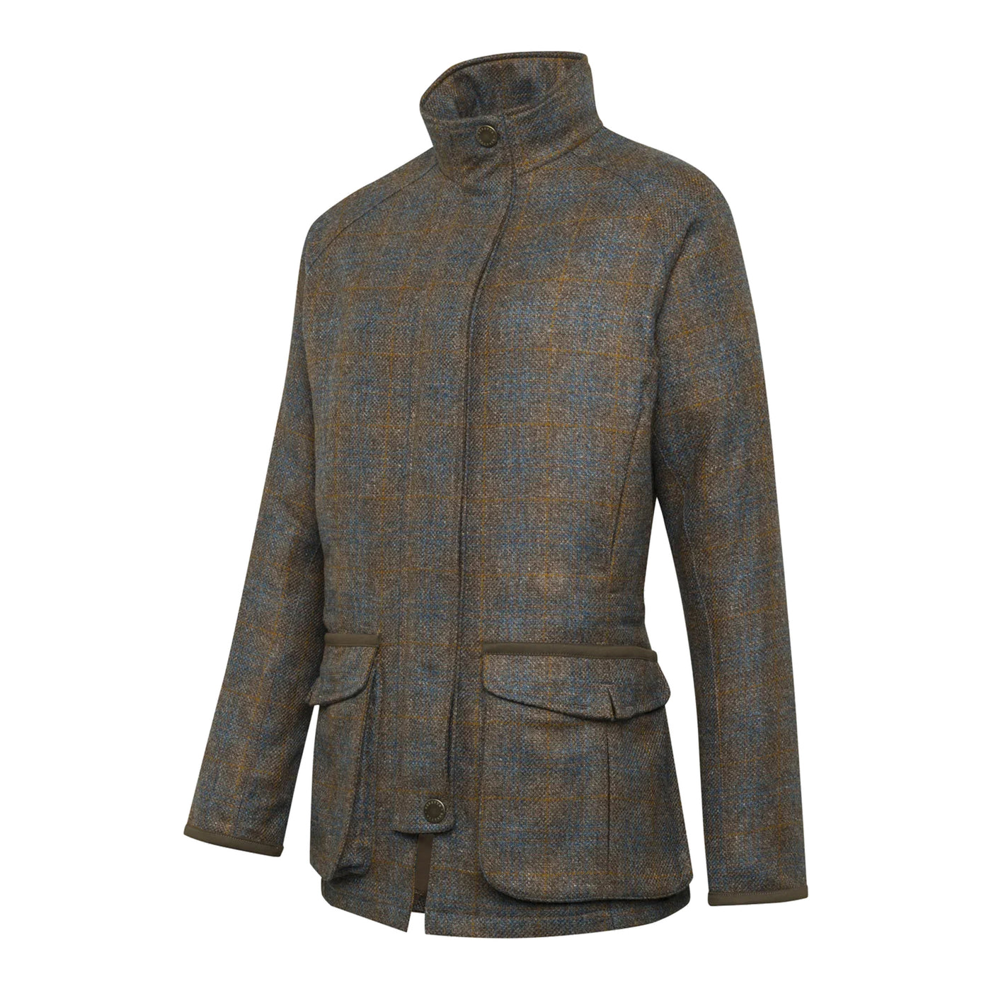 Women's St James Coat - Brown & Celeste Check