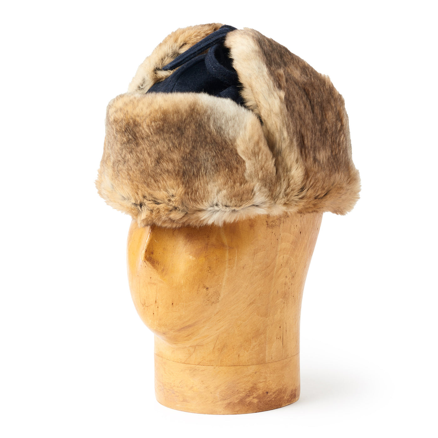 Fur Lined Wool Loden Hat - Dark Blue