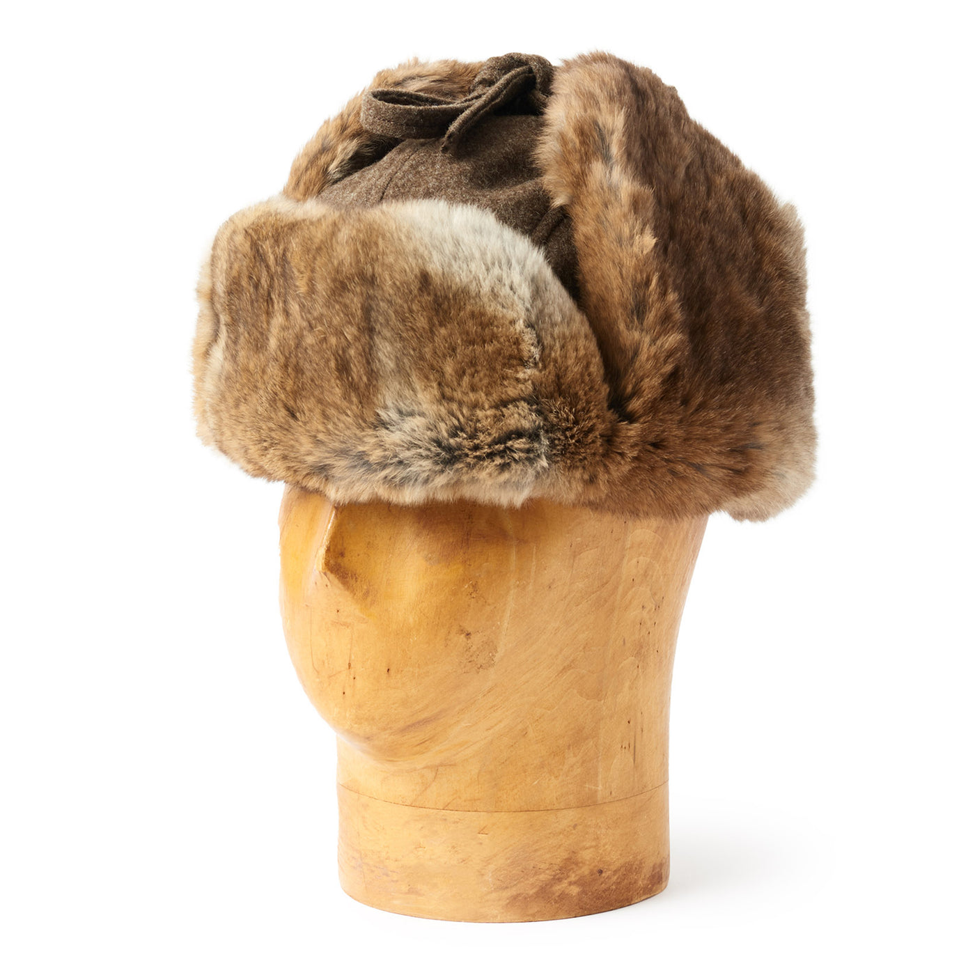 Fur Lined Wool Loden Hat - Earth Brown