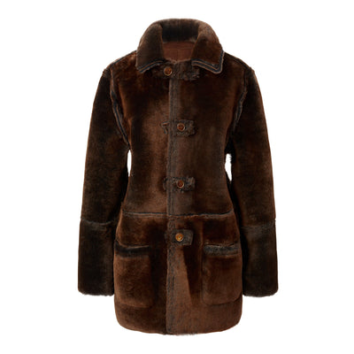 Women's Collector’s Suede & Shearling Coat - Brown