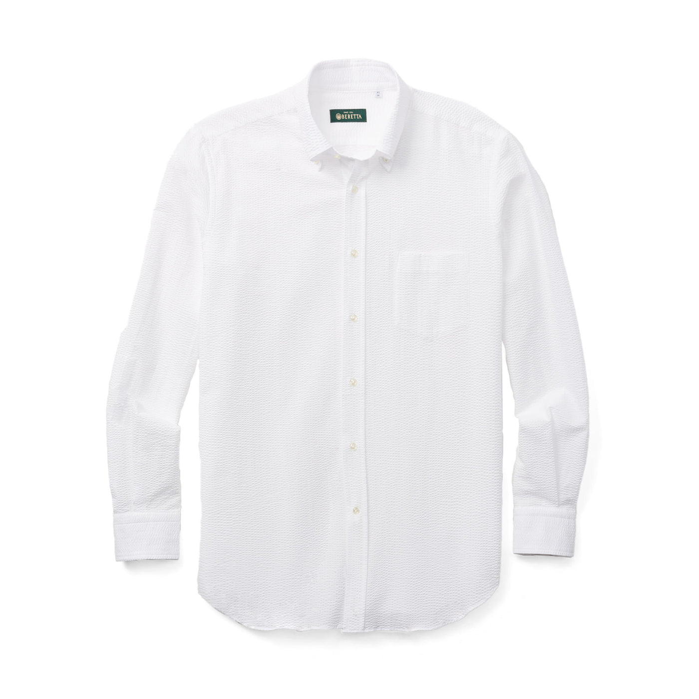 Cotton Seersucker Luc Due Shirt - White