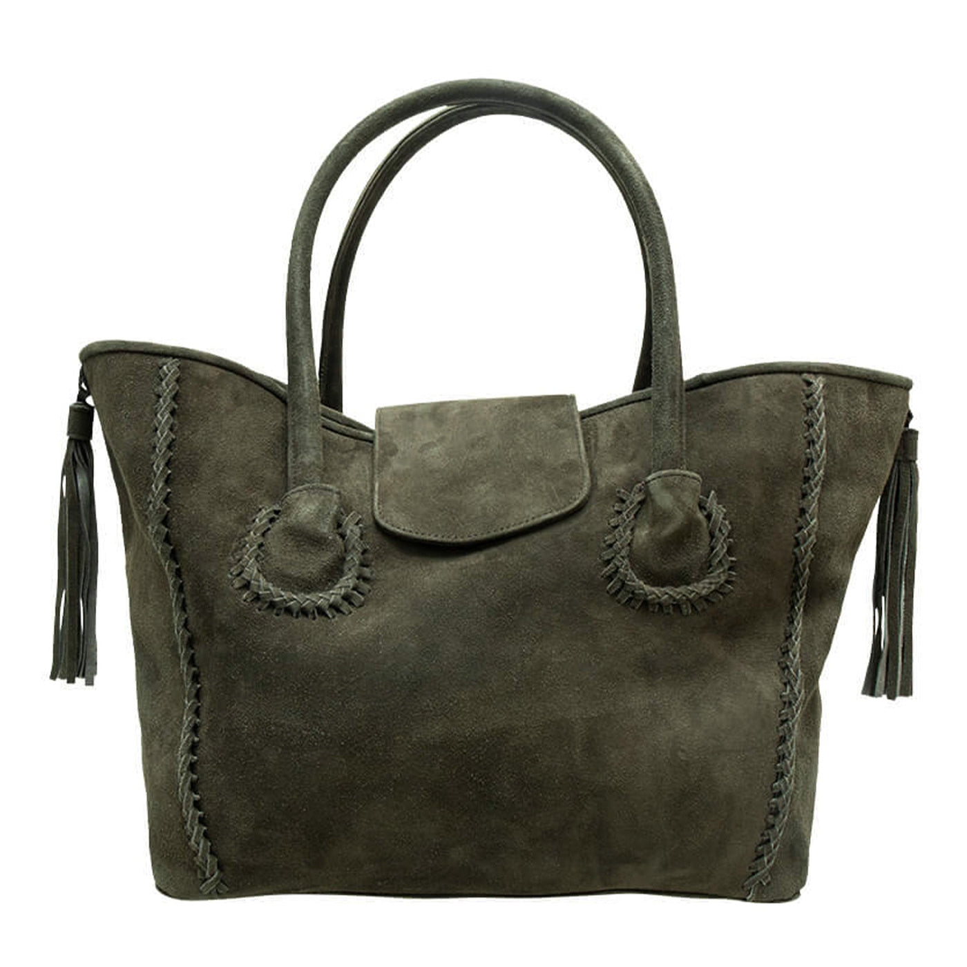 Best Friend Shopper Goat Leather Bag - Urban Green