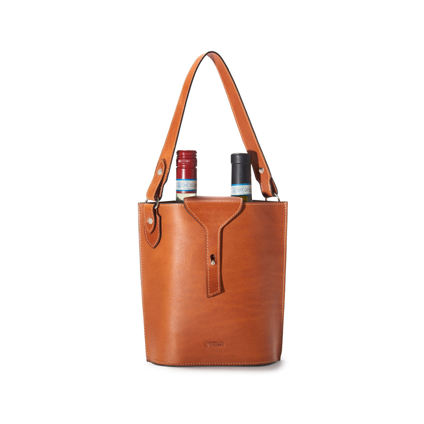 Smooth Leather Dual Wine Bottle Carrier - Coxorange