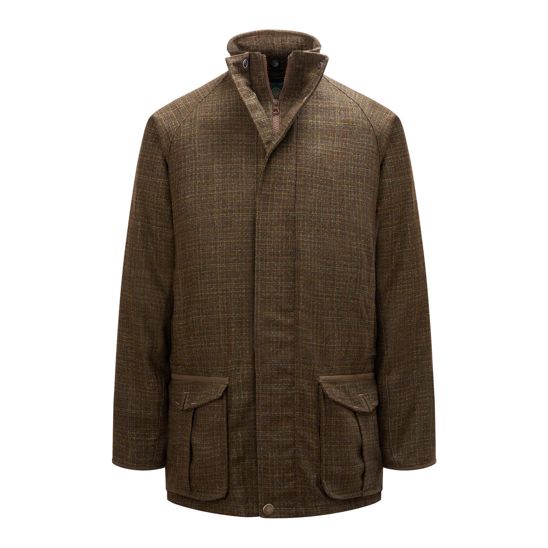 St James Tweed Coat Green Rust Check for Driven Shooting in Green