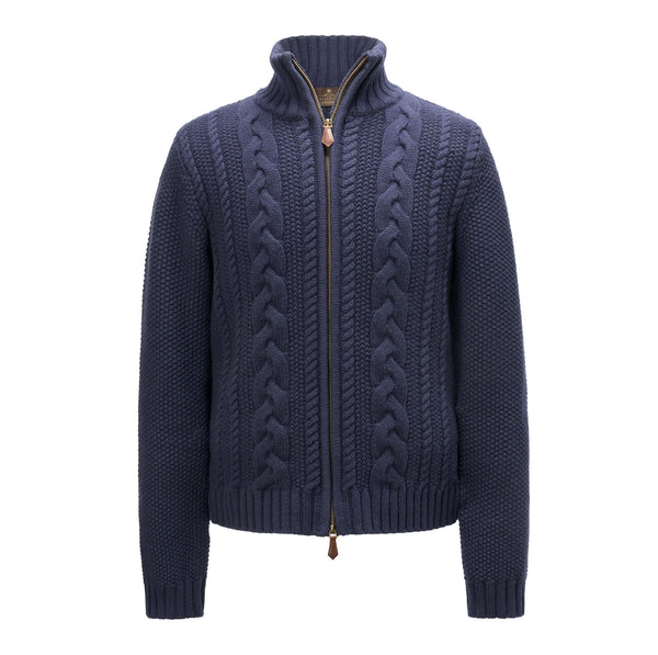 Davide Full Zip Cardigan - Navy