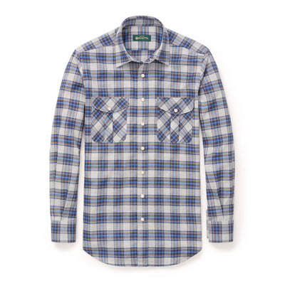 Flannel Luc Due Western Dress Shirt - Gray Multi Check
