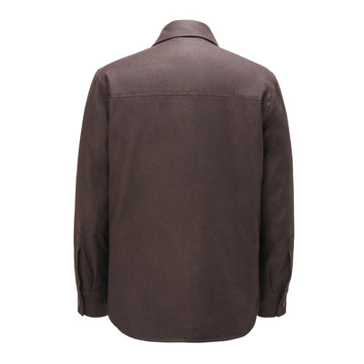 Solid Shirt Jacket - Brown