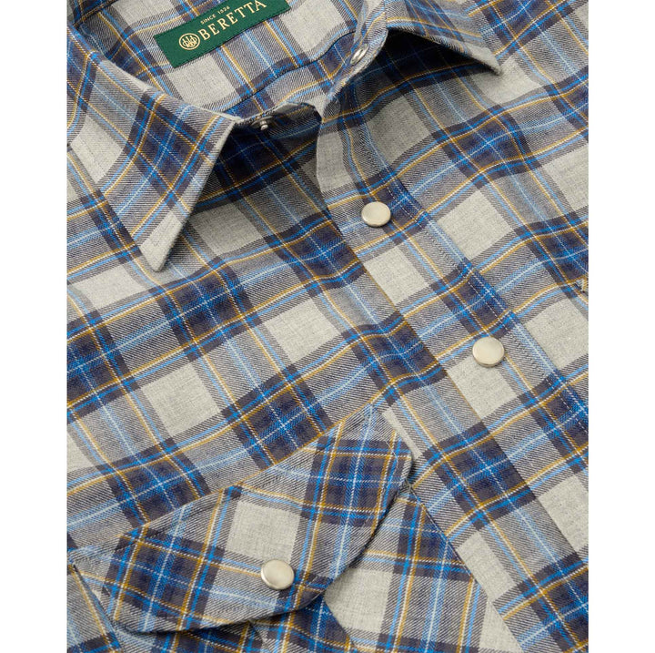 beretta dress shirts Beretta Dress Shirt Men's Large White Blue Pinstripe Long Sleeve Button Up Flip