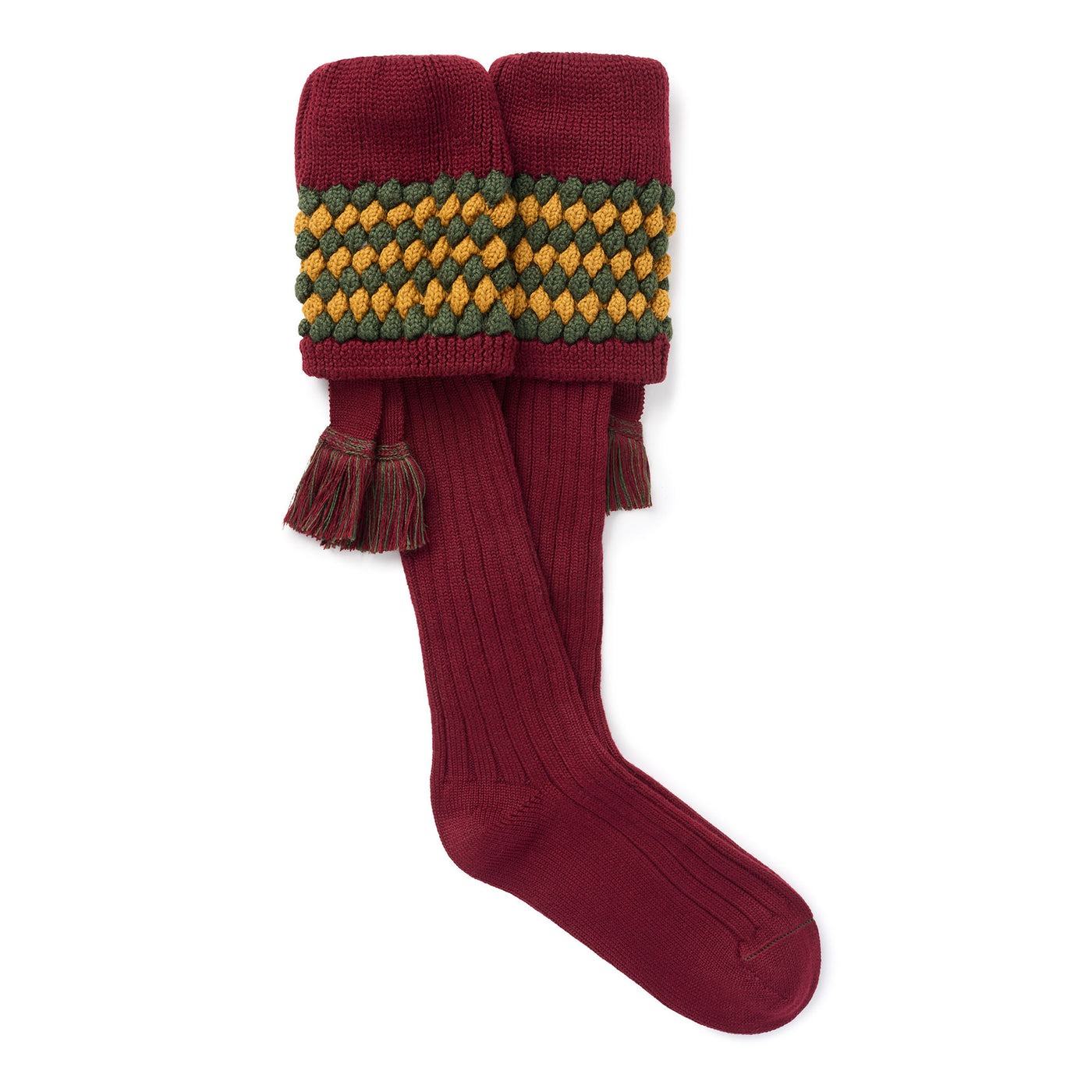 Holland & Holland Angus Shooting Socks & Ties -Burgundy