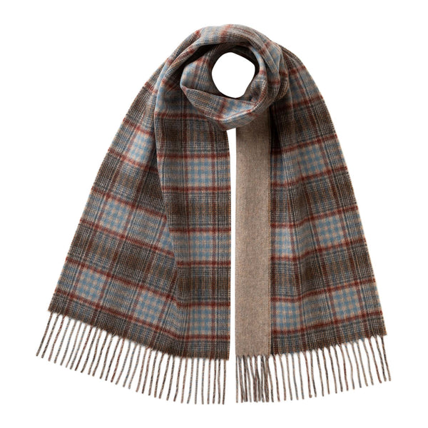 Contrast Reversible Cashmere Scarf - Plain Check