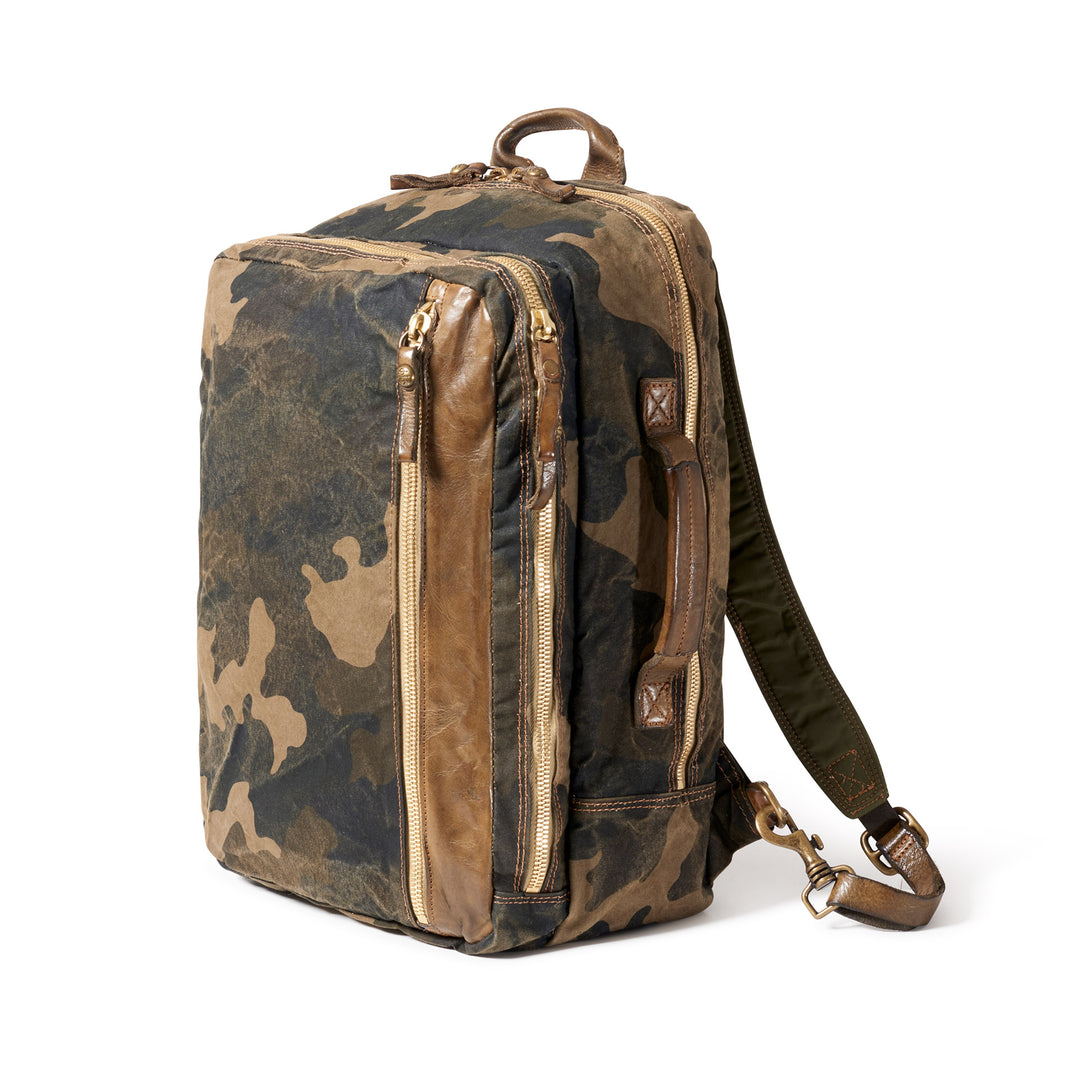 Canvas & Leather Laptop Backpack - Camoflauge by CAMPOMAGGI - $695.00 USD