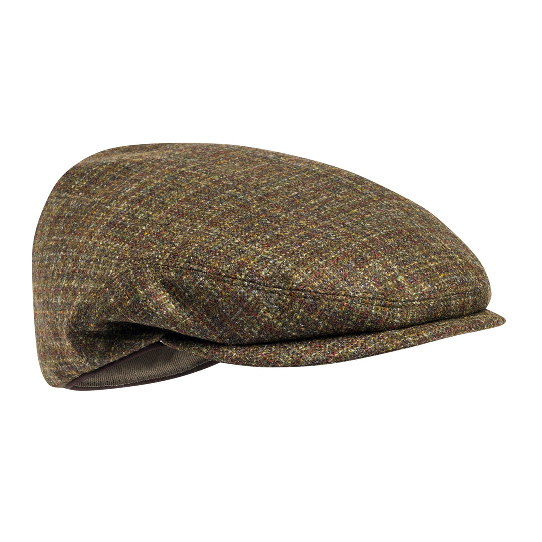 St James Wool Cashmere Green Rust Check Flat Cap for Men