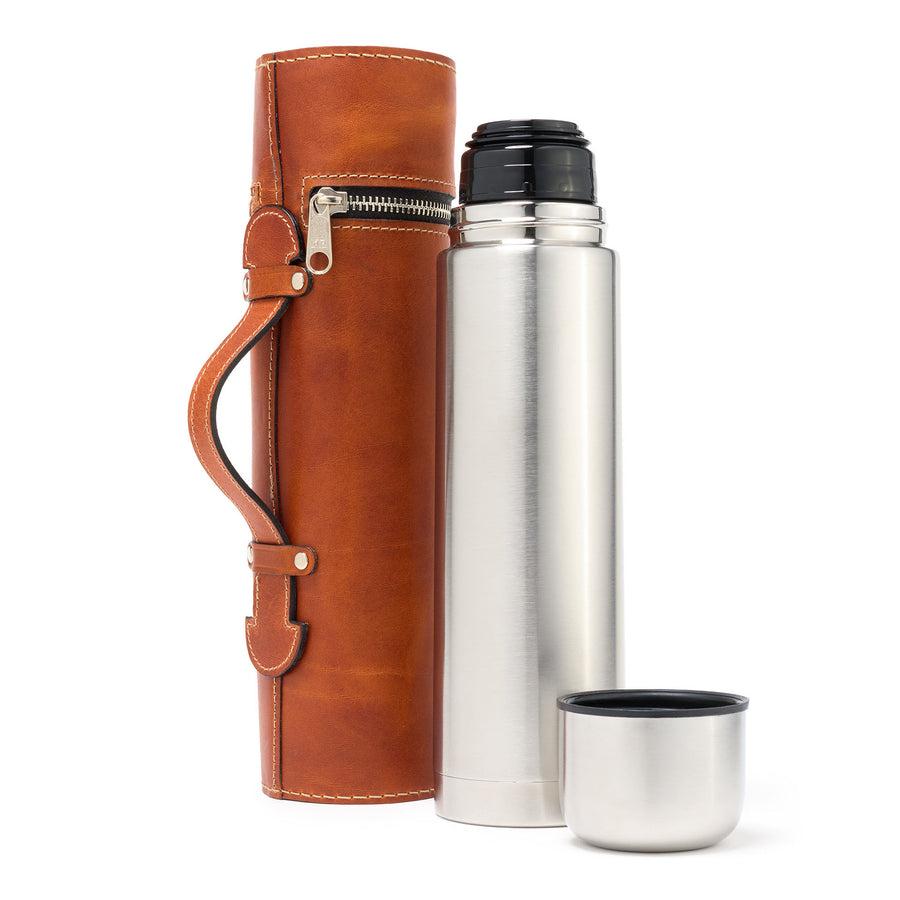 BEIER TRAVEL COMPANY Single Thermos Leather Case - Cox Orange For