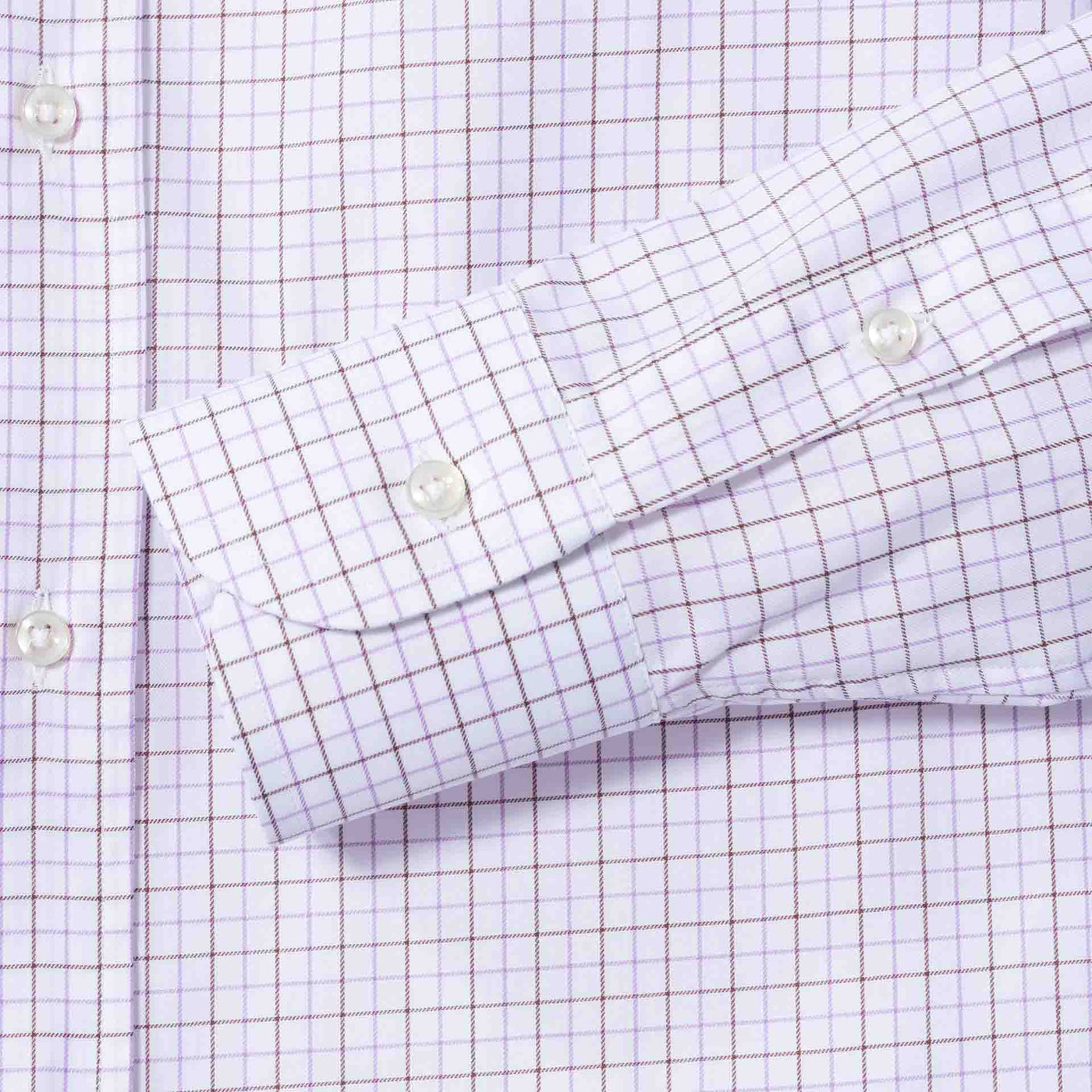 Tattersall Check Cotton Luc Due Shirt - Plum Olive