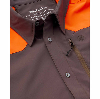 Beretta Ozark Tech Shirt - Brown Bark & Orange