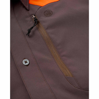 Beretta Ozark Tech Shirt - Brown Bark & Orange