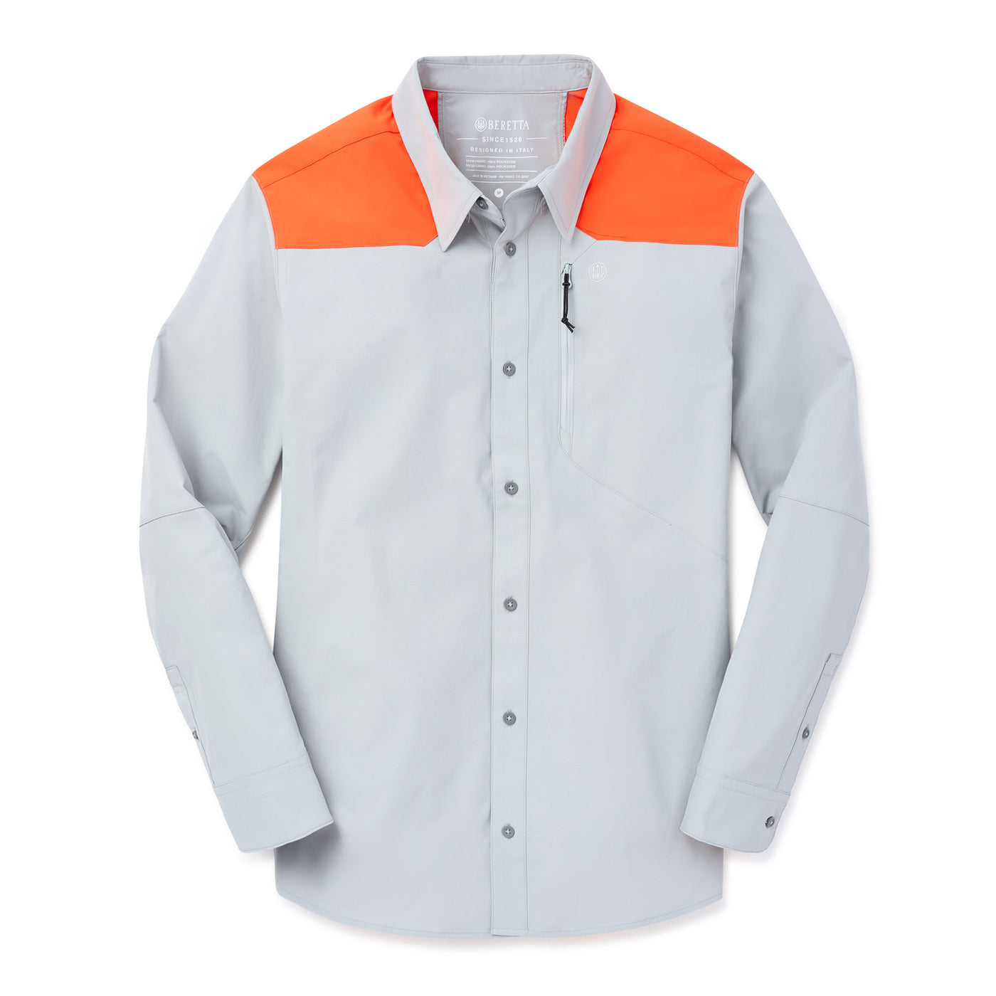 Beretta Ozark Tech Shirt - Lite Grey & Blaze Orange