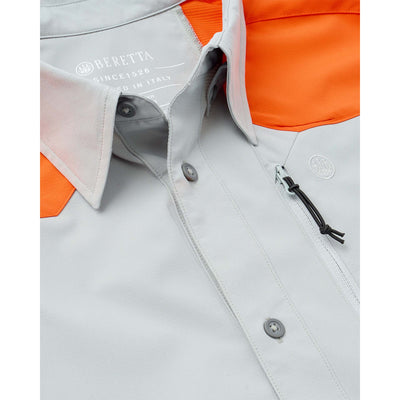 Beretta Ozark Tech Shirt - Lite Grey & Blaze Orange