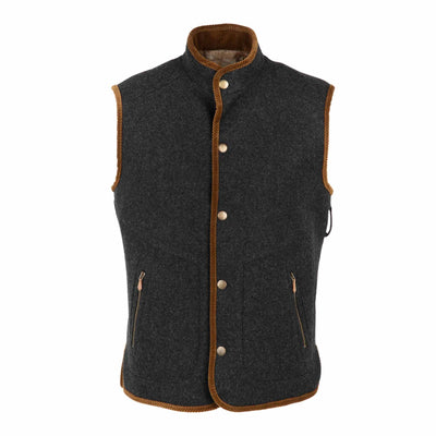 Men's Fur Lined Anthrazi Wool Vest