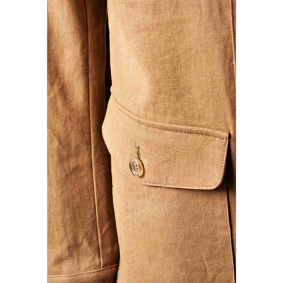 Italian Linen Safari Jacket - Medium Brown