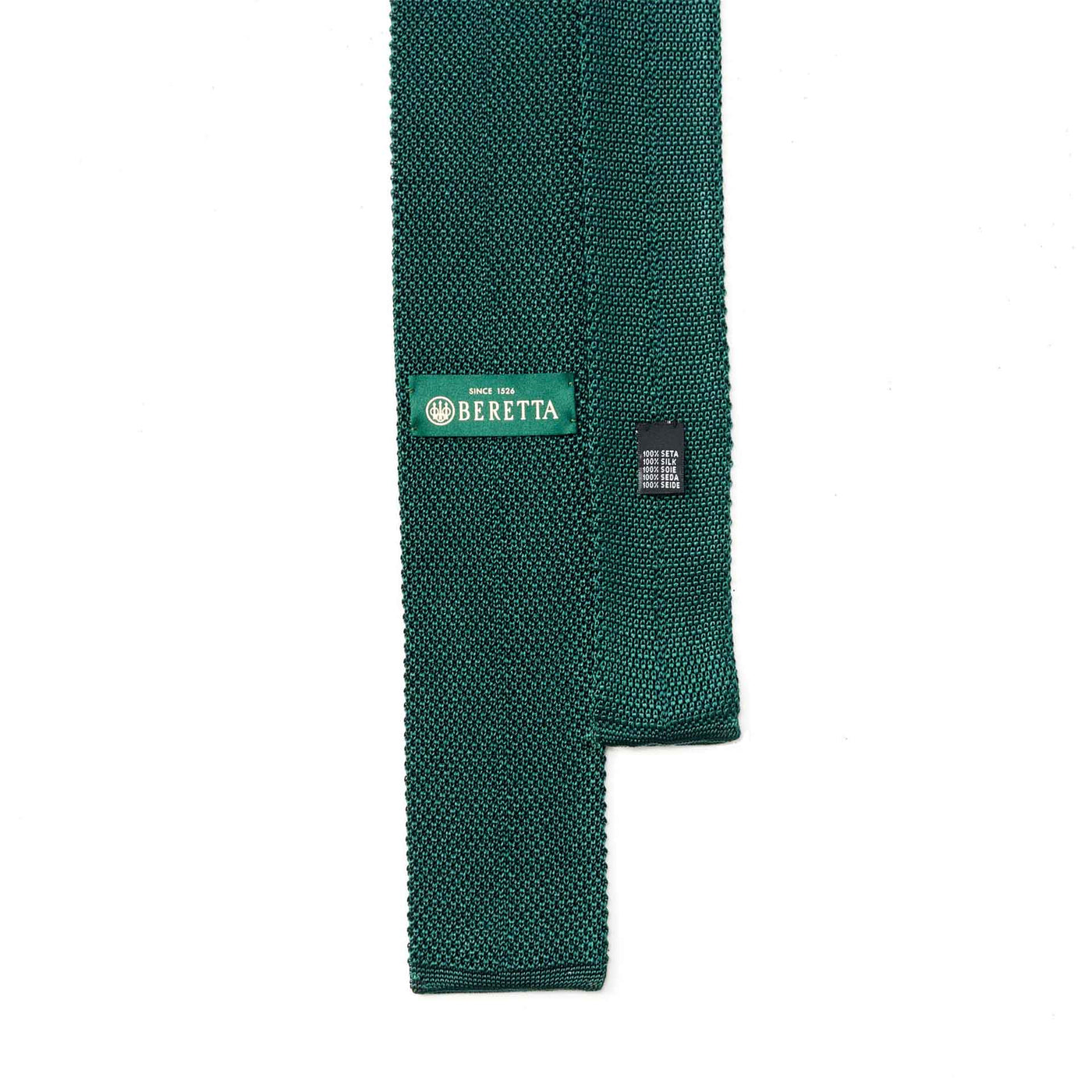 Green silk knit tie