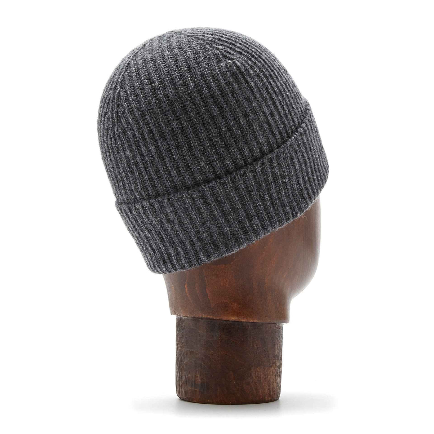 100% Cashmere Knitted Hat - Grey