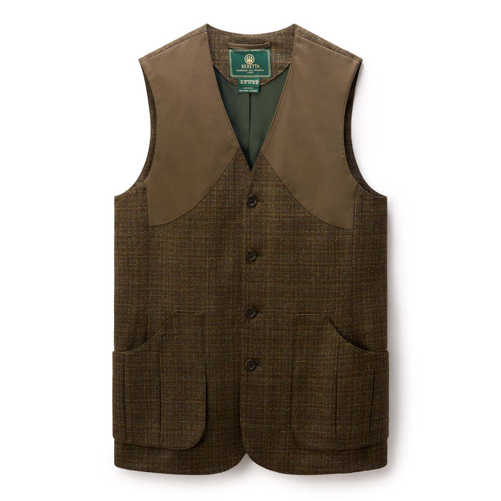 St James Tweed Vest in Green Rust Check Beretta Gallery USA
