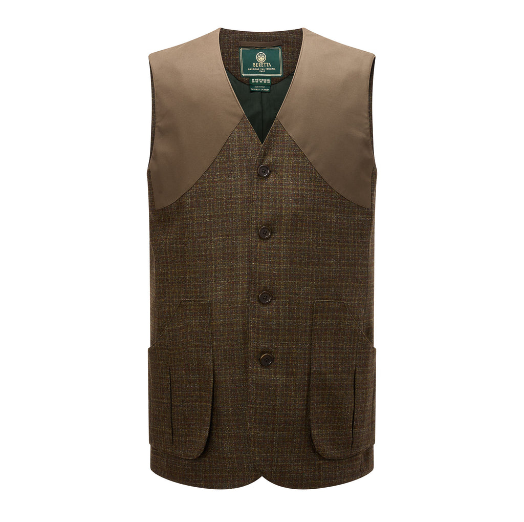 St James Tweed Vest in Green Rust Check Beretta Gallery USA