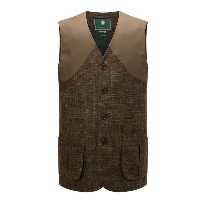 St James Tweed Vest in Green Rust Check Beretta Gallery USA