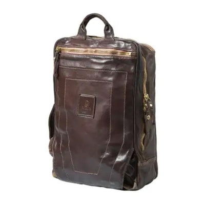 Leather Laptop Backpack - Dark Brown