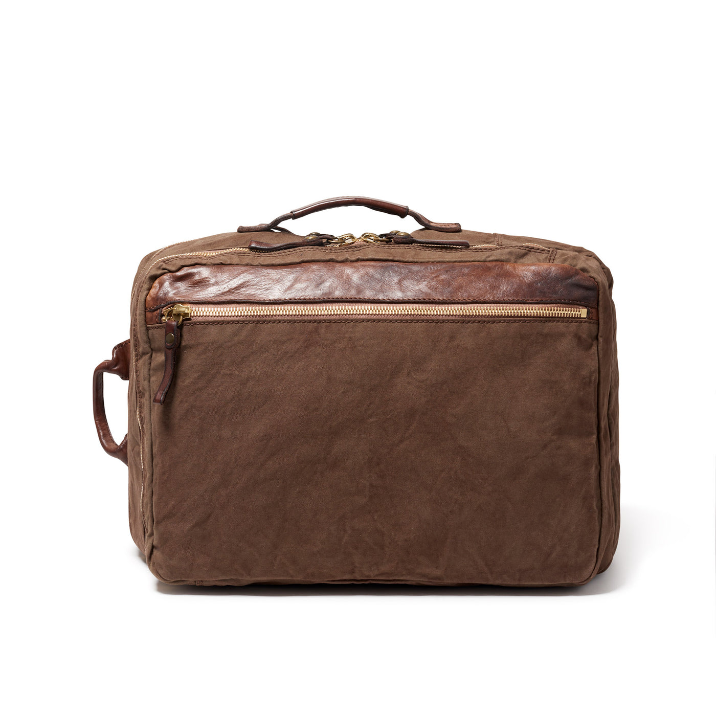 Canvas & Leather Backpack - Dark Brown